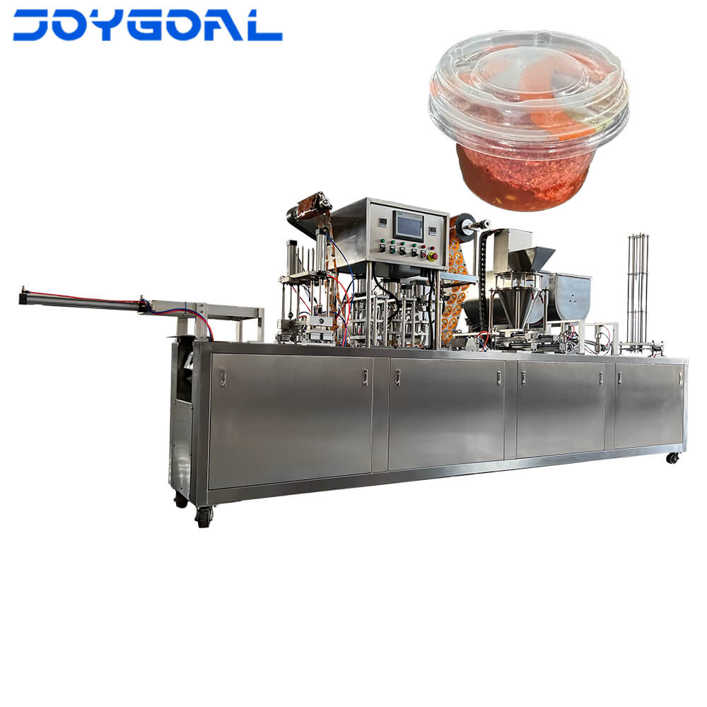 辣椒面醬料全自動杯盒灌裝封口機(jī)